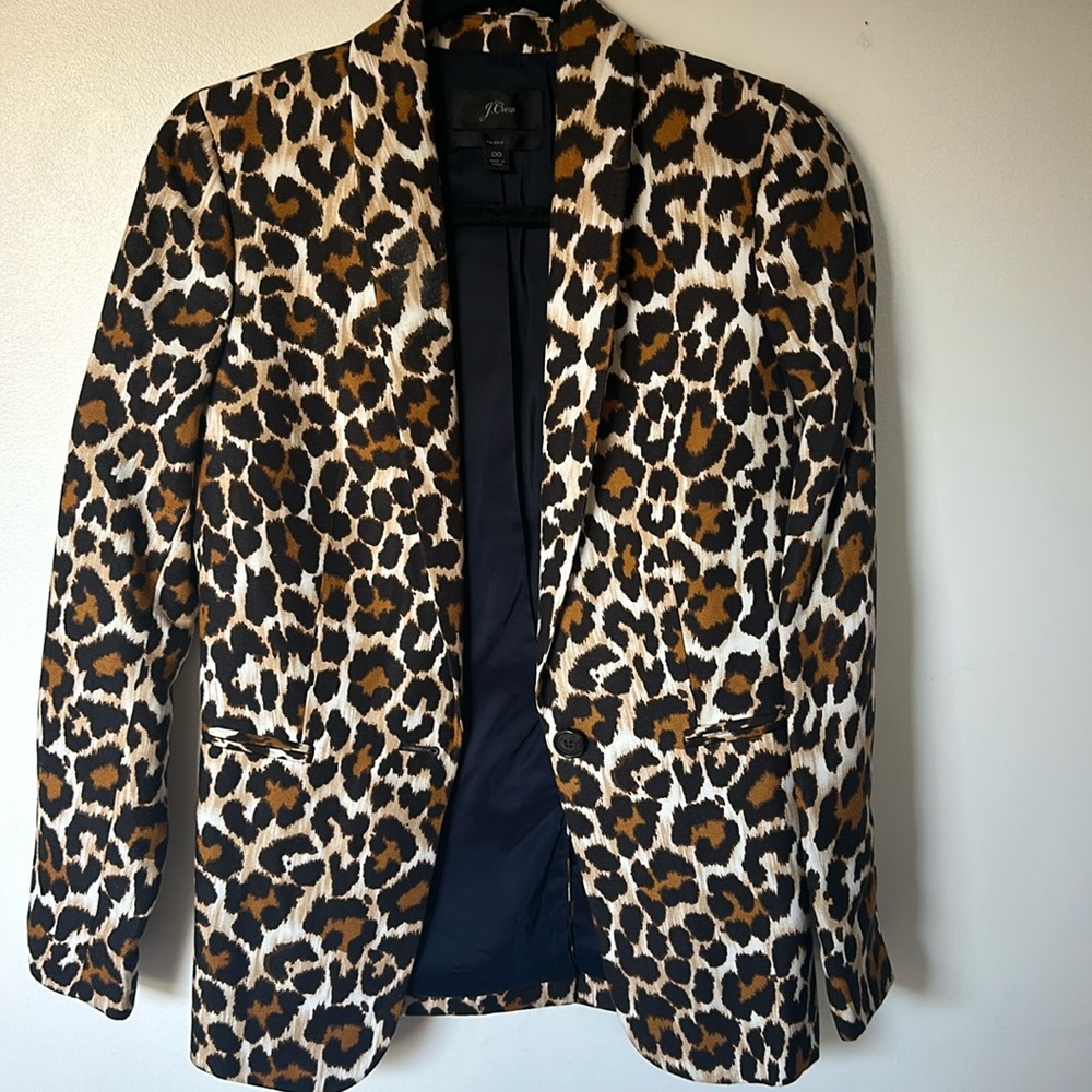 J Crew Leopard Blazer Jacket